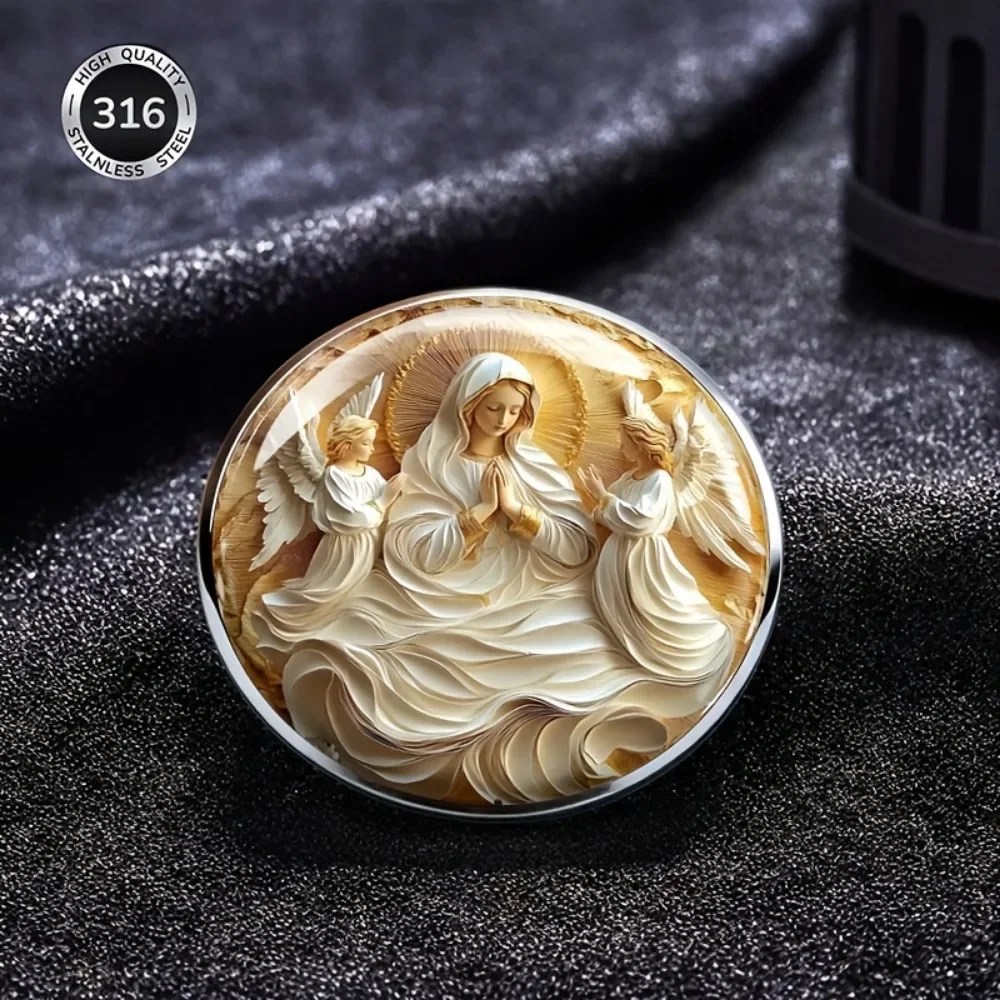 6-20Pcs Virgin Mary with Angels Brooch, Christian Faith Lapel Pin, Religious Badge for Clothing Backpack, Inspirational Souvenir