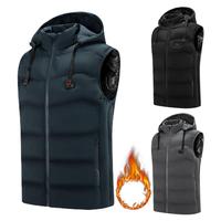 Heated Vest Men USB Infrared 9 Heating Areas Vest Jacket Men Winter Electric Heated Vest Waistcoat For Sports Hiking