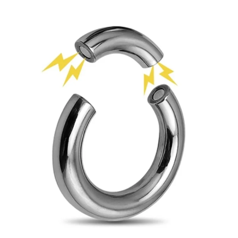 Magnet Penis Ring Stainless Steel Cock Cage Magnetic Dick Stretchers Testis Bondage Weight Phallus Erection Enhancing Orgasm