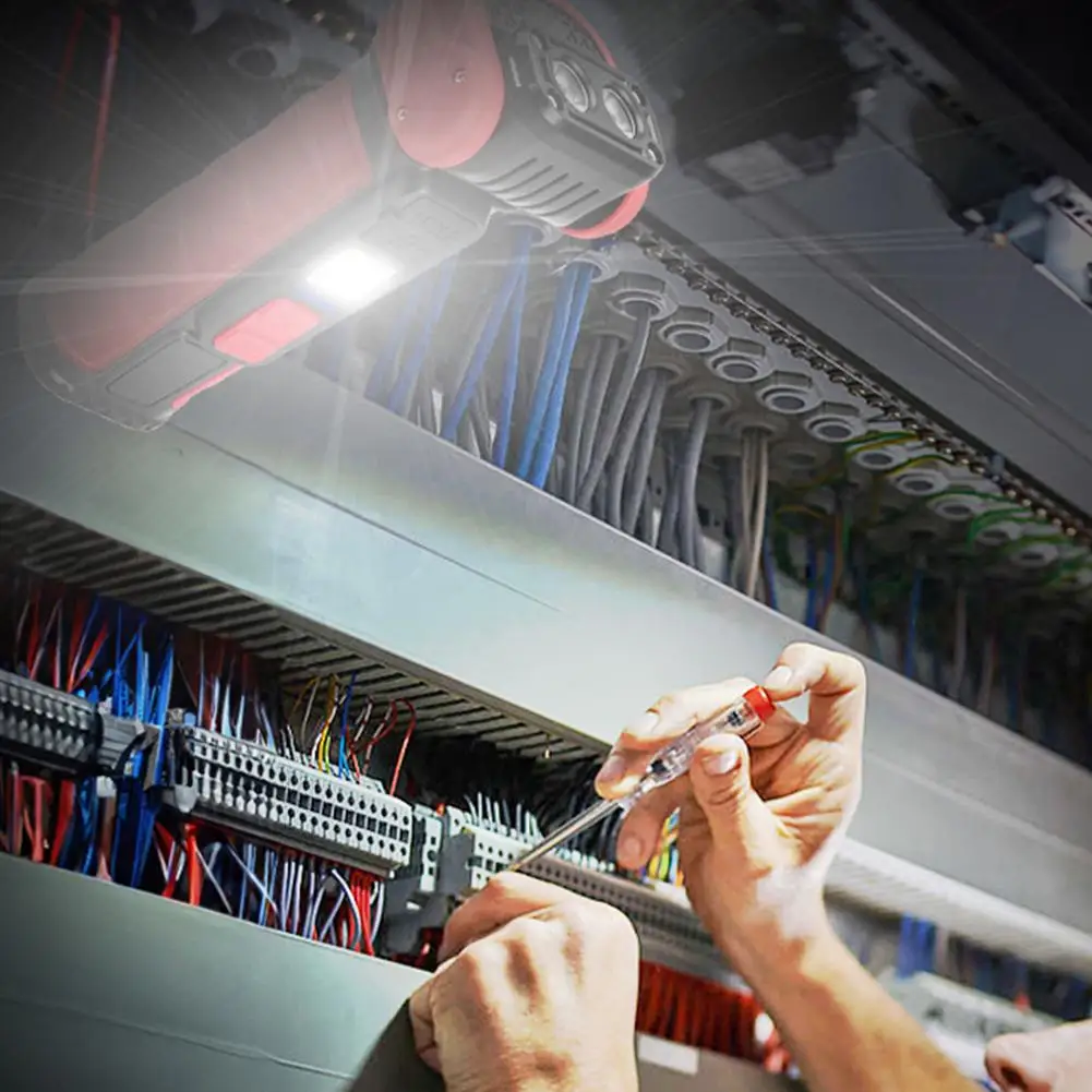 مصباح يدوي محمول عالي الطاقة، ضوء عمل متعدد الوظائف مع مشبك شعلة جيب فائقة السطوع، سلسلة مفاتيح صغيرة مغناطيسية LED