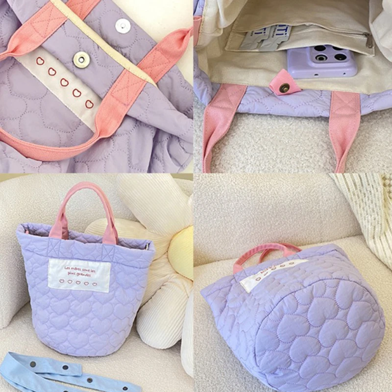 

Фиолетовая сумка большой емкости, сумка через плечо, сумка для мамы, корейская версия, милая модная сумка Bento