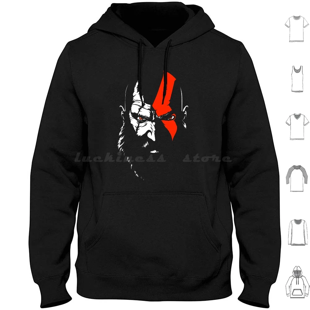 047 Kratos Hoodie cotton Long Sleeve Ps4 Kratos Godofwar God War Game Videogame Videogames Games Axes Titan Fight