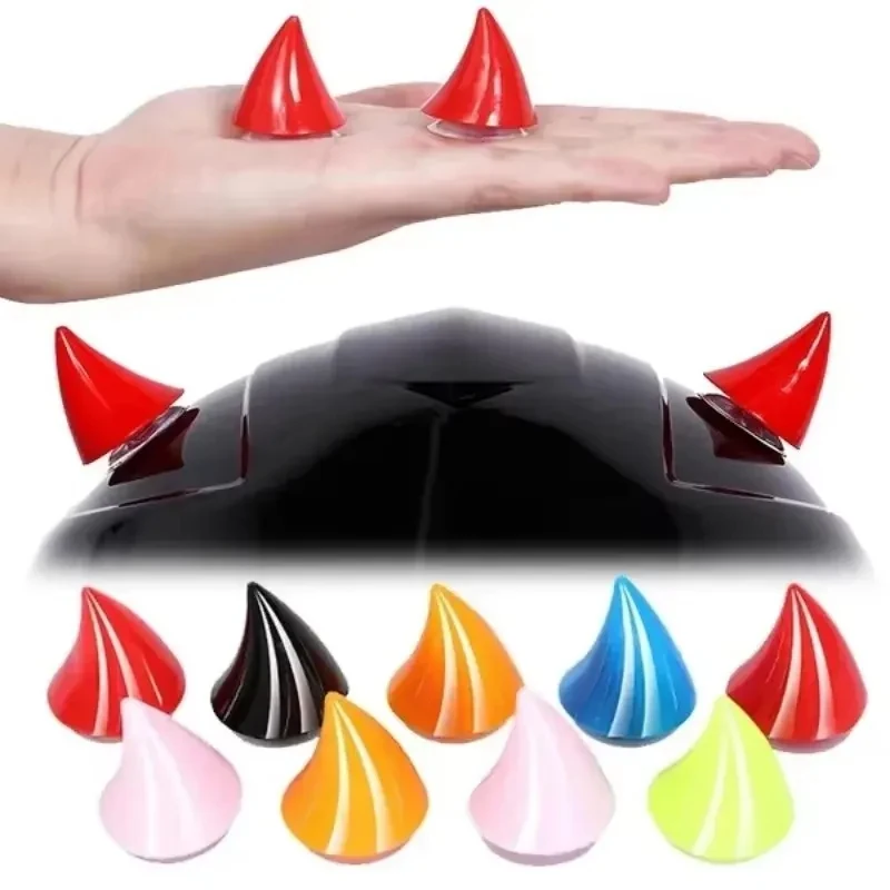 1/3pairs Helmet Short Devil Horns Decoration Stickers Motorcycle Bicycle Helmet Styling DIY Rubber Decor Headwear Accessories