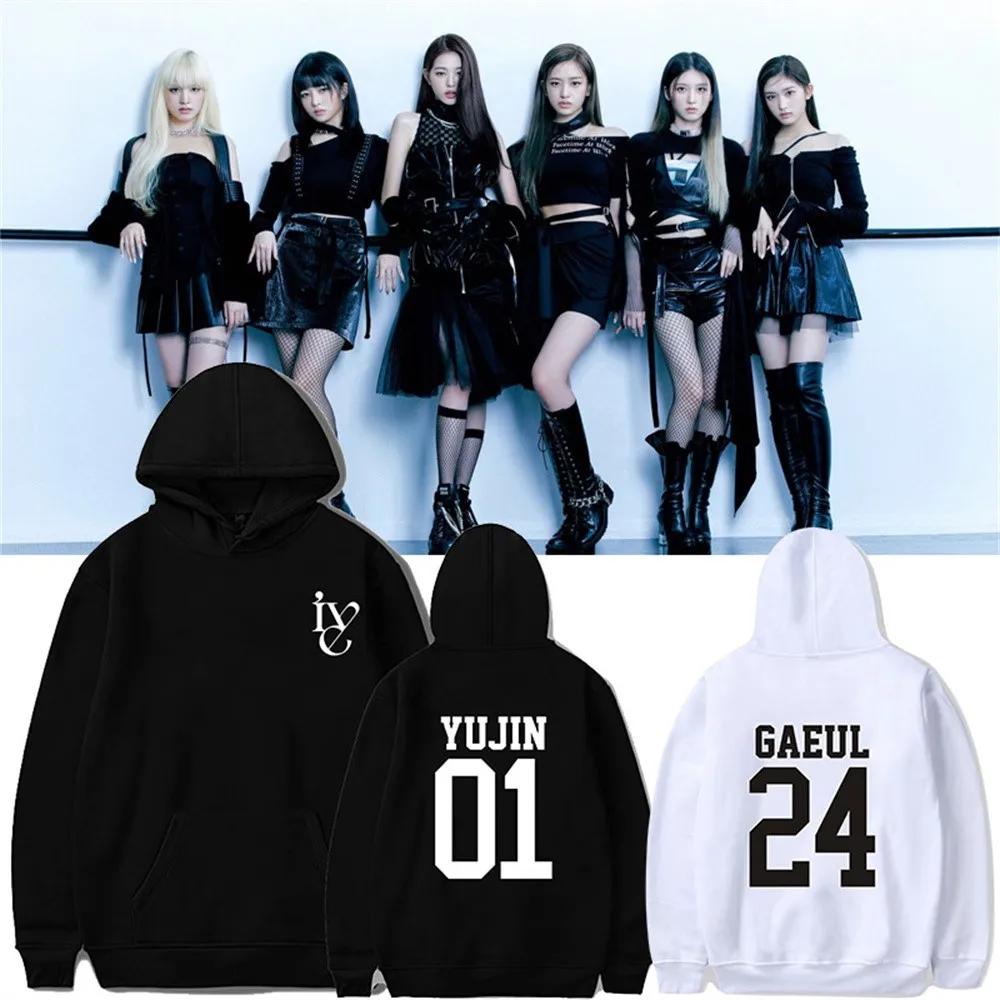 IVE Hoodies Sweatshirts Kpop Yujin Gaeul Wonyoung LIZ Rei Leeseo Hoodie Pullover Frauen Männer Koreanische Stil Herbst Übergroßen Hoodie