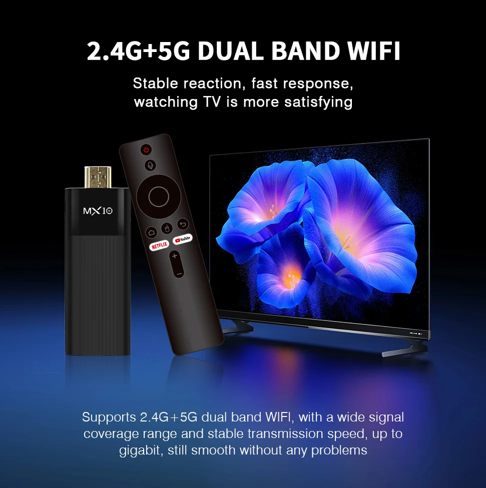 Stick TV 4K MX10 F3PRO Allwinner H313 Mali-G31 Android 13 OS TV Box Build in Wi-Fi6 2.4G+5G+BT5.4 TV Stick Consoles