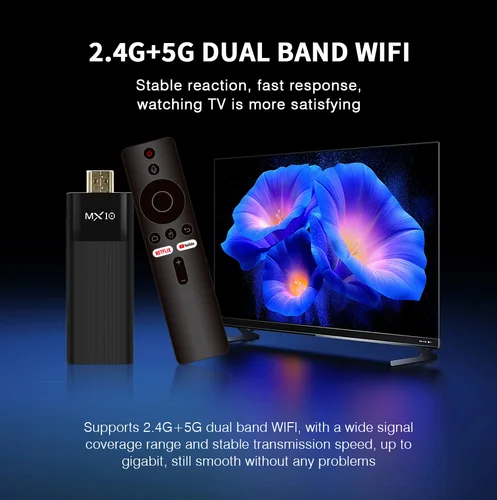 Imagen 2 del producto Stick TV 4K MX10 F3PRO Allwinner H313 Mali-G31 Android 13 OS TV Box Construir en Wi-Fi6 2.4G+5G+BT5.4 Consolas TV Stick
