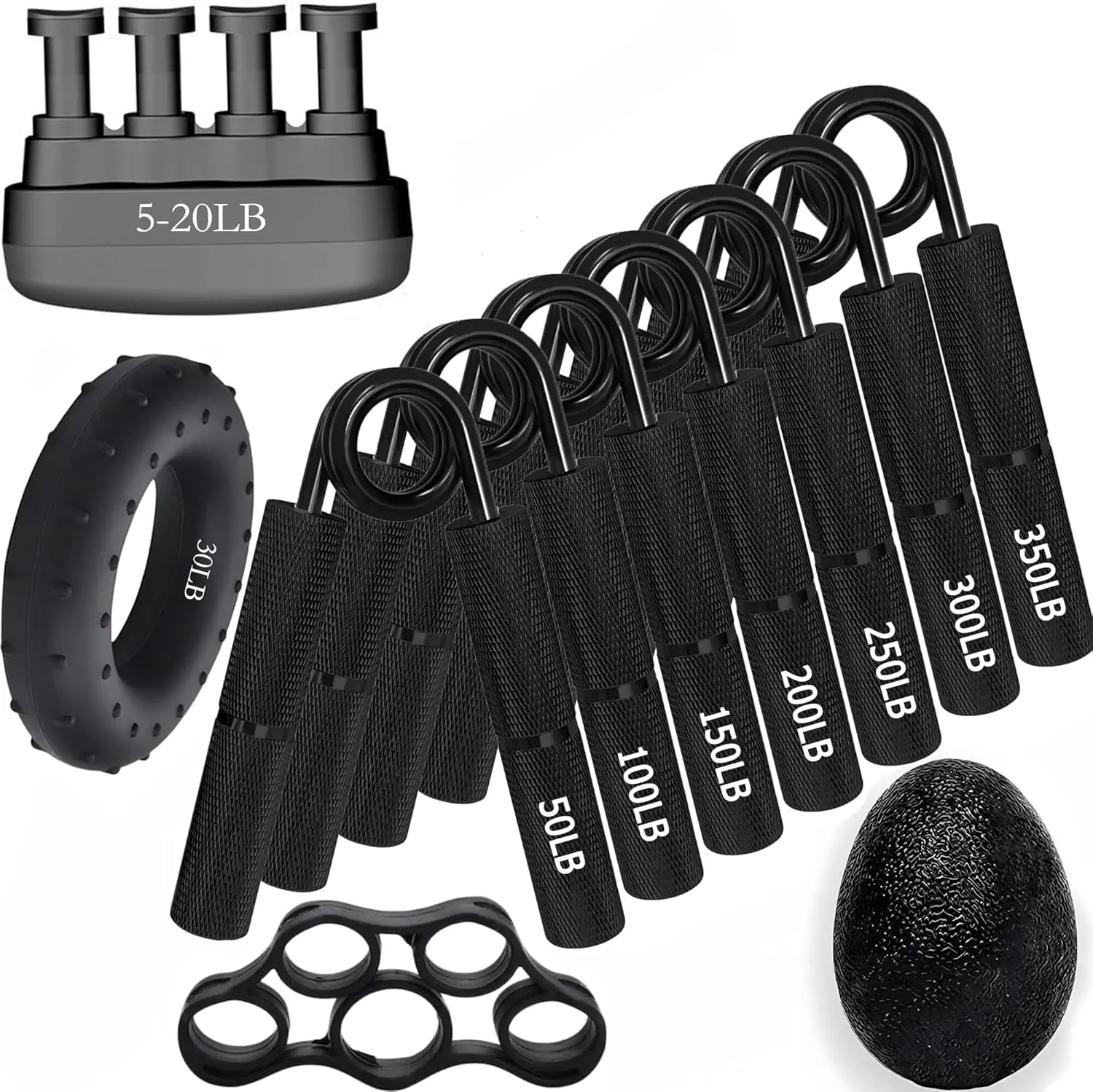 

Metal Hand Grip Set, 50LB-400LB No Slip Heavy-Duty Grip Strengthener, Wrist & Forearm Hand Exerciser for Home Gym