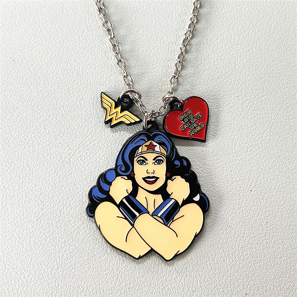 JYYH Film and Television Peripheral Female Hero Cartoon Necklace High-Quality Metal Accessories as a Gift for Friends