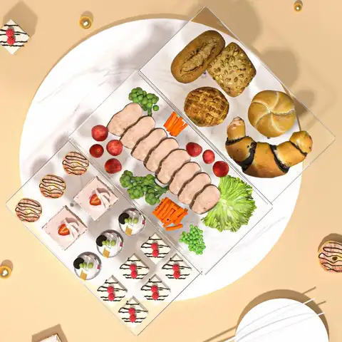 मिठाई प्रदर्शन रैक सुरुचिपूर्ण 3 स्तरीय ऐक्रेलिक सर्विंग ट्रे बुफे मिठाई कपकेक प्रदर्शन के लिए शादियों में बेबी शॉवर पार्टी के लिए 10 best sales ऐक्रेलिक केक स्टैंड - №9