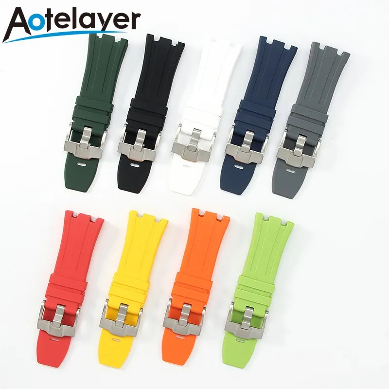 

28mm Rubber Watch Strap for AP Royal Oak Offshore AP 15710 15703 Soft Silicone Watch Bracelect Watch Accessories with Tool