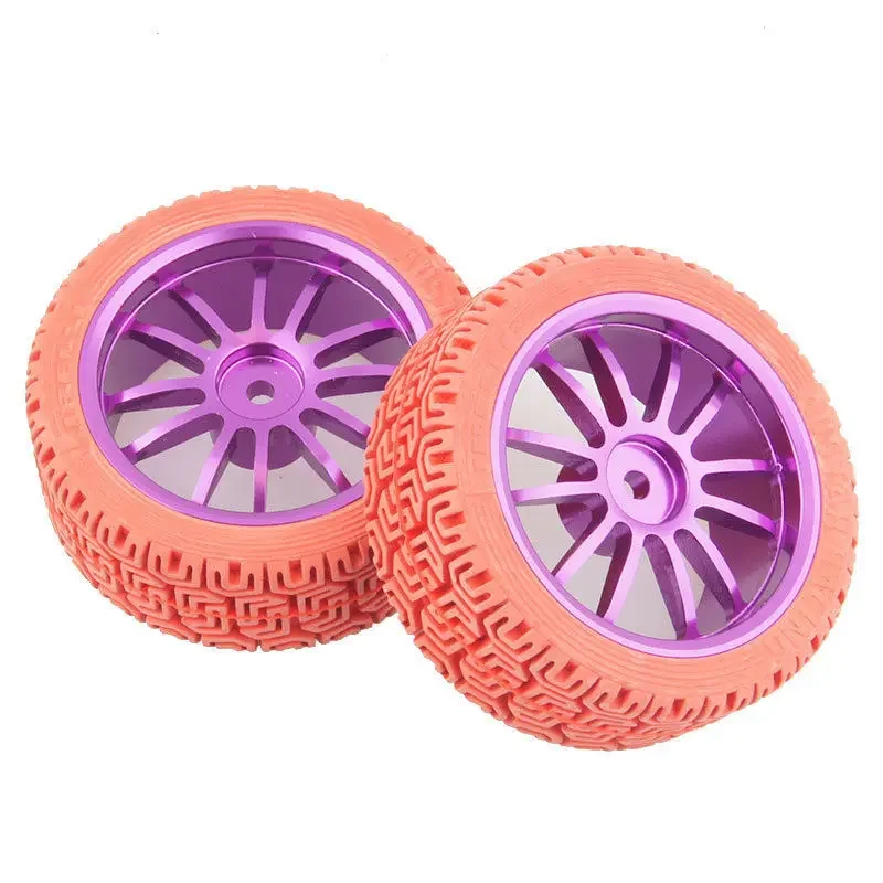 RC 123 Purple Aluminum Wheel Rubber Tires Fit for HSP HPI 1:10 On-Road Car