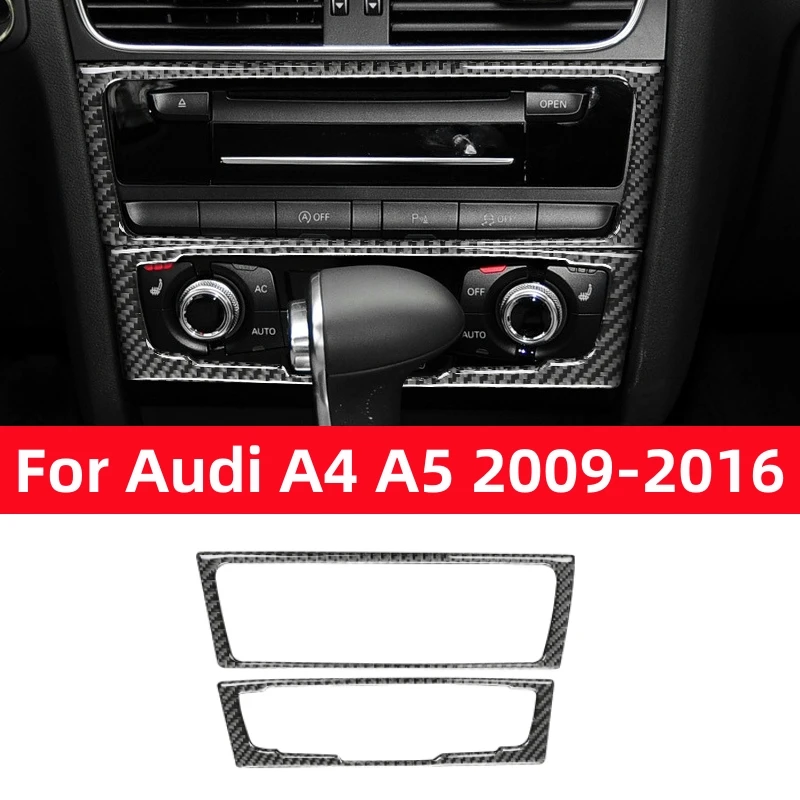 

For Audi A4 B8 A5 2009-2016 Q5 8R Car Interior Accessories Central Control CD Panel Decoration Trim Carbon Fiber Stickers Cover