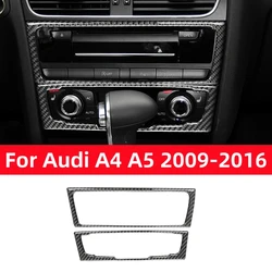 For Audi A4 B8 A5 2009-2016 Q5 8R Car Interior Accessories Central Control CD Panel Decoration Trim Carbon Fiber Stickers Cover