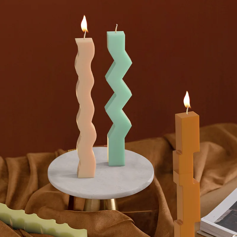 Special Shaped Long Pillar Candle Handmade Wave 4
