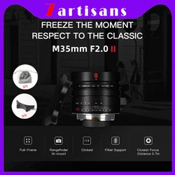 7artisans M35mm F2.0 Full-Frame Portrait Prime Rangefinder M-mount Lens For Leica M-M2 M3 M11 M10R M10P M10 M9P M-P M7 Cameras