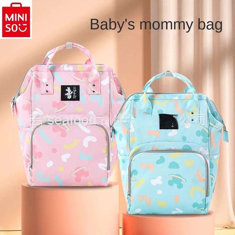 

Минималистичный вместительный рюкзак MINISO для мамы с мультяшным изображением Микки из Диснея, детский рюкзак для хранения