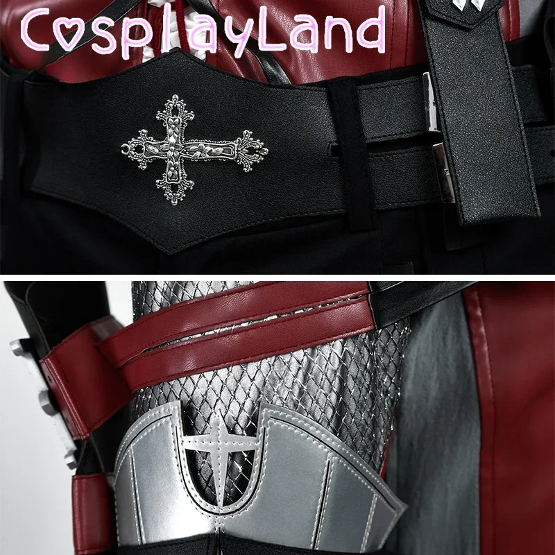 FF16 Clive Rosfield Cosplay Costume Leather Top Pants with Accessories Fantasy Outfit Full Set Custom Size Halloween Men Suit