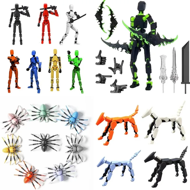 3D Printing Lucky Dummy13 Multi Joint Mobile Assembly Digital Robot Doll Animal Model Stress Relief Toy Children's Gift