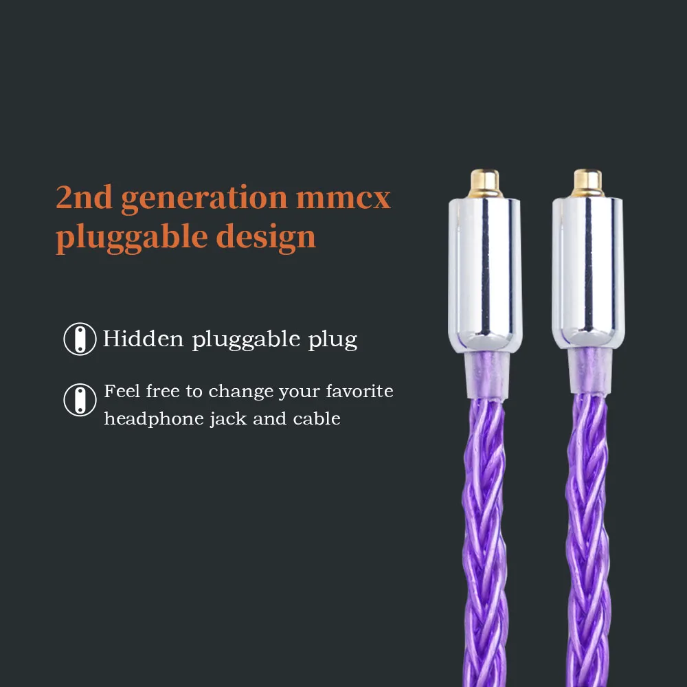 Cable MMCX para auriculares QIGOM Zixiao, campo fuerte, voz cálida, separación de tres frecuencias, Reduce la pérdida de transmisión, Cables para auriculares
