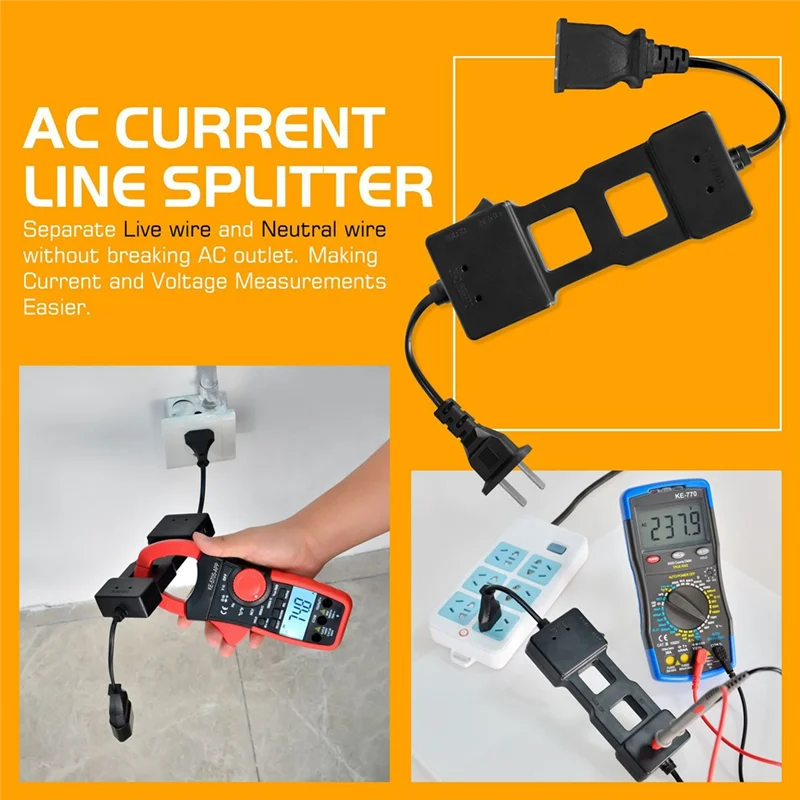 AB08-7400A Line Splitter For Clamp Ammeter Or For Multimeter, Current Value Of A Single Wire Inside Widedemand