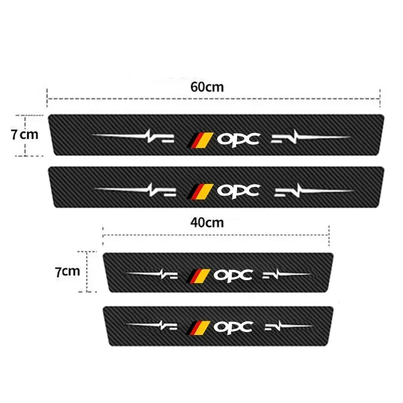 Carbon Fiber Anti Stepping Welcome Pedal Protection Film, for Opc Front and Rear Door Stickers, Car Door Sill Strips For Opel