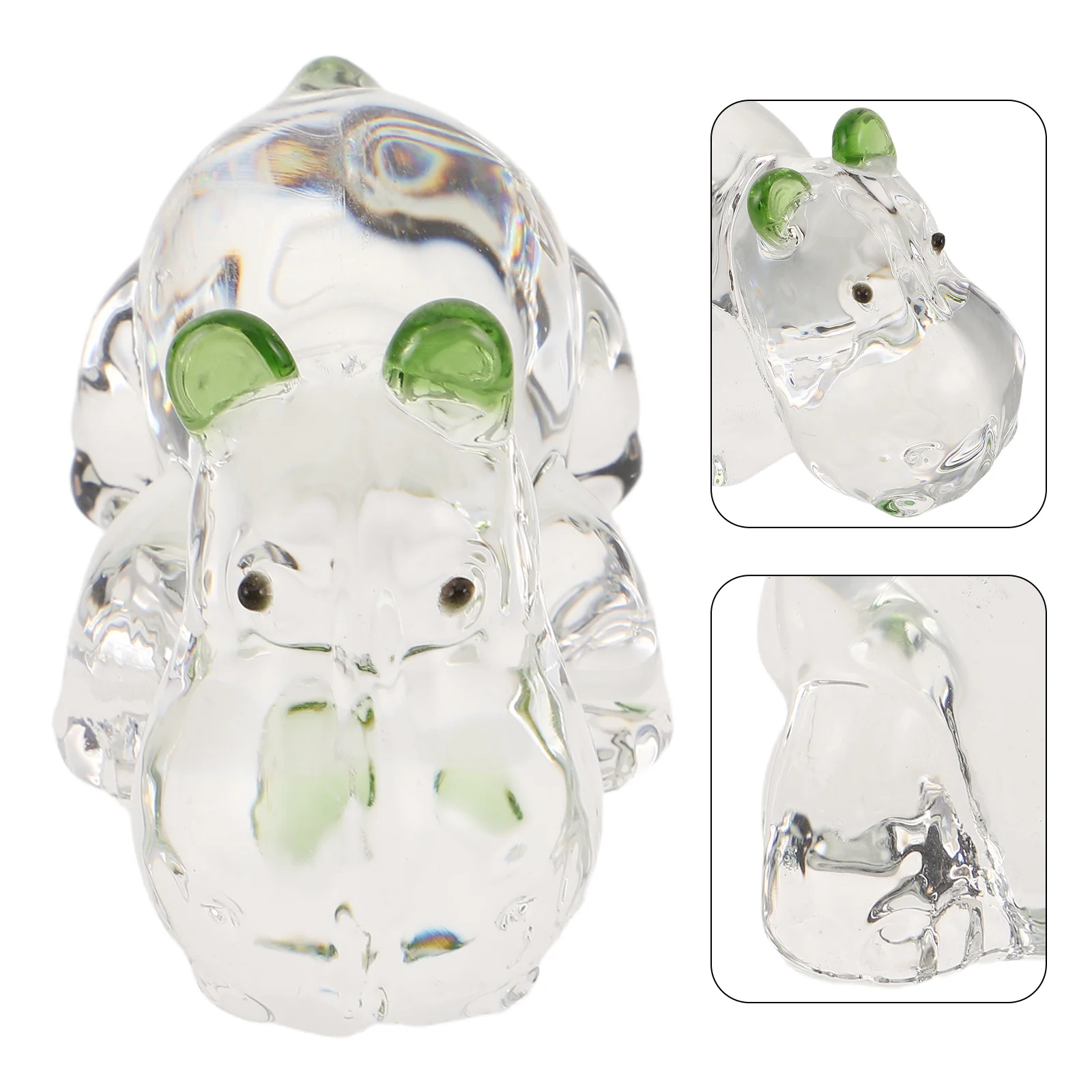

Handmade Clear Crystal Hippo Mini Animal Statue Decorative Paperweight Desk Mantel Shelf Hippo Decor Living Room