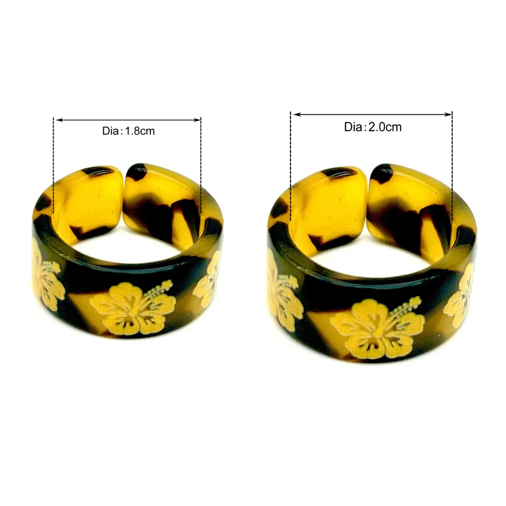 Fashion Tortoiseshell Rings Women Jewelry Cute Ring With 3 Styles Printed For Girls