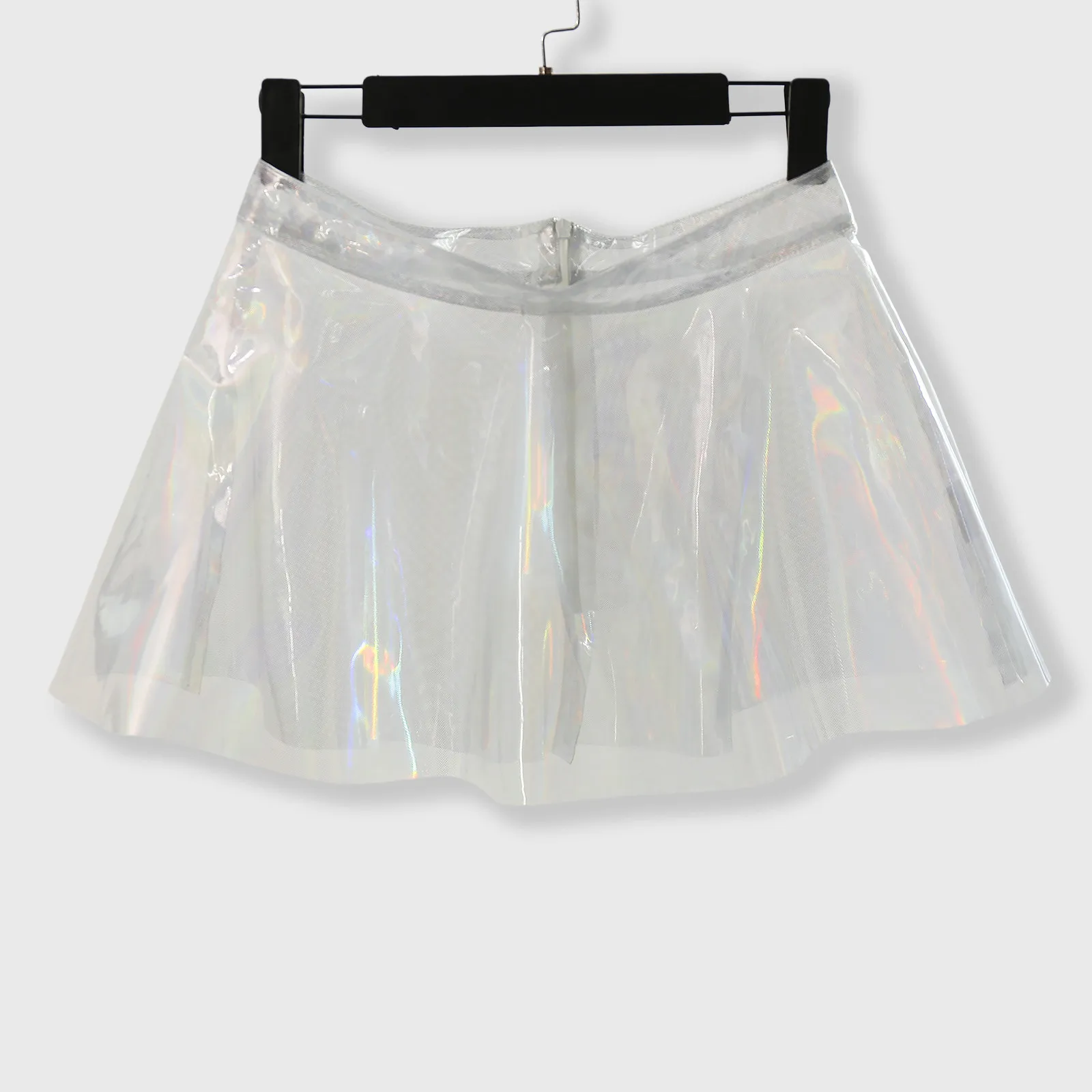 Woman\'s Mini See Through Skirt Sexy Aesthetic Holographic Laser Skorts Women Ladies Dresses Festival Female Party Outfits