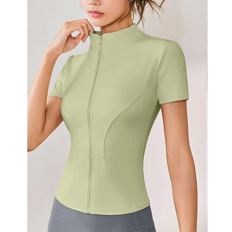 البريدي المرأة تشغيل الرياضة تي شيرت الصيف قصيرة الأكمام جولة الرقبة تنفس بسط رياضة اليوغا سليم اللياقة البدنية النشطة تي شيرت #2