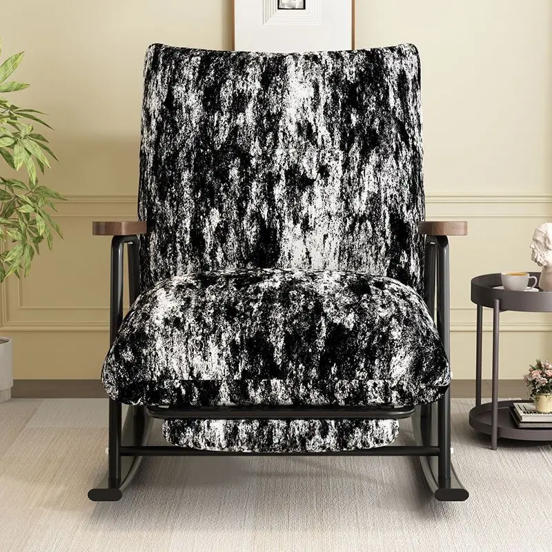 Modern Retro Rocking Chair Adults Modular Metal Iron Simple Home Leisure Lazy Sofa Nap Recliner Outdoor Living Room