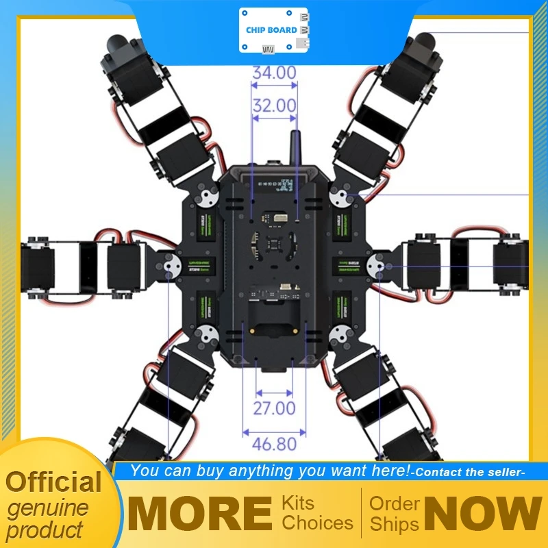 Waveshare HexArth 18DOF Hexapod Robot Powered by ESP32, Open Source Spider Robot with Gait Motion and Self Balance