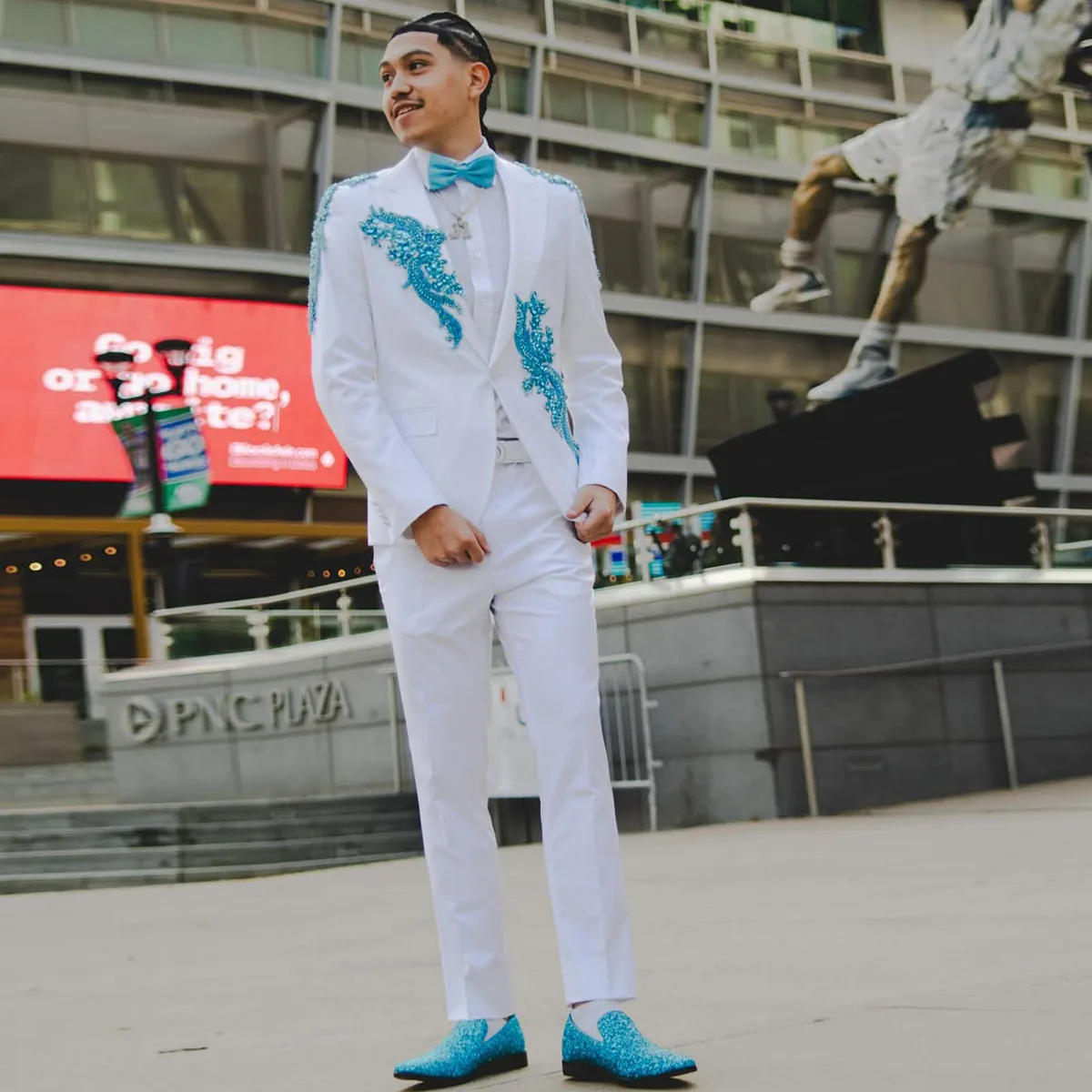 

Customized Luxury Diamond 2 Pieces Sets Men Suits Slim Fit Wedding Groom Tuxedos Shiny Male Prom Blazers trajes para hombre