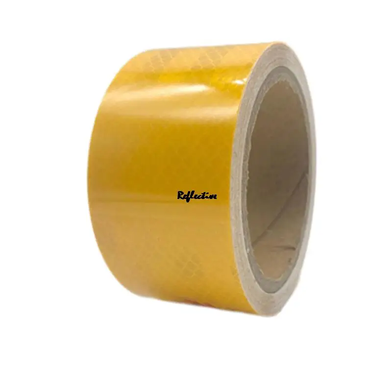 2 인치 3M 애완 동물 반사 재료 안전 트럭 스티커, 빨간색 노란색 흰색 접착 DIY 라이트 레트로 신타 반사 테이프