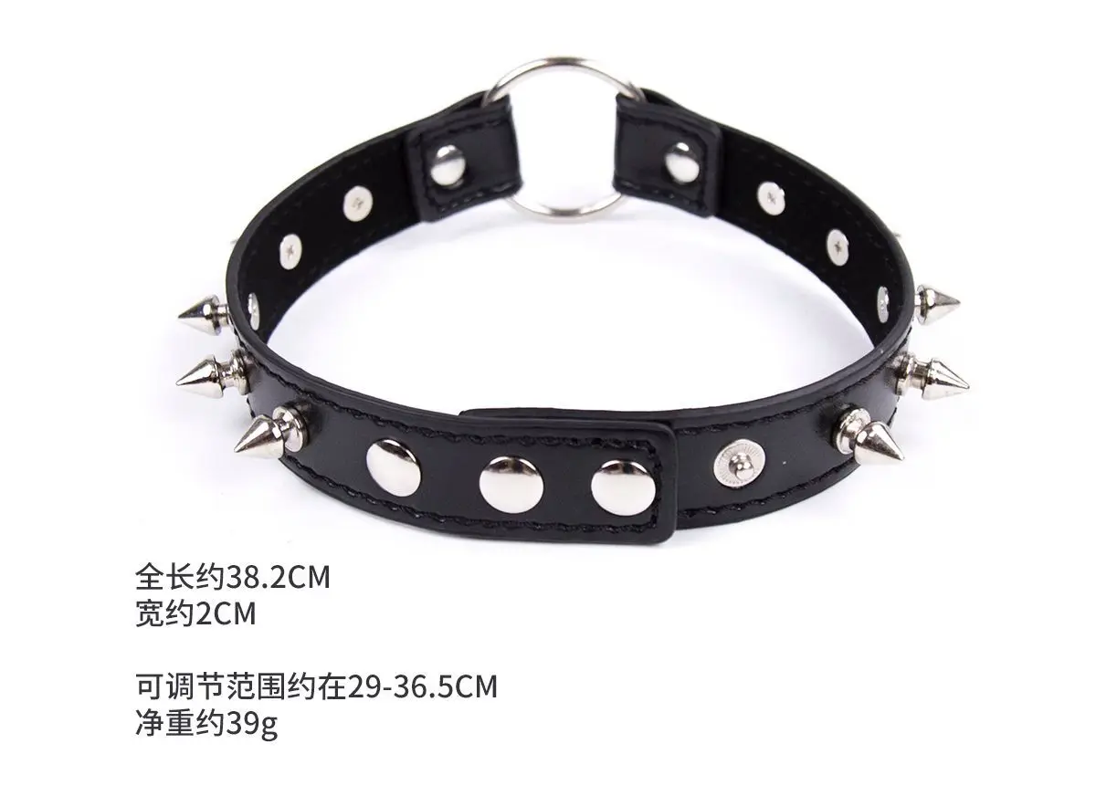 Seksowny naszyjnik z ekoskóry, damski, czarny, punkowy choker, obroża z zamkiem i kluczem, kolce, gotycki choker, akcesoria do cosplayu, biżuteria na imprezę.