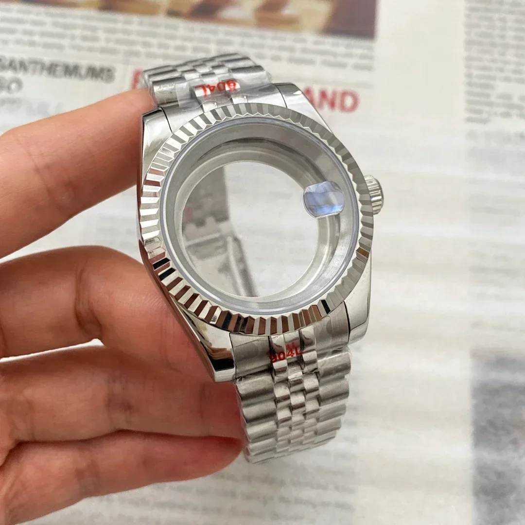 36/39mm 3ATM Date Watch Case Precision Steel Sapphire Glass Suitable for NH35/36 Movement Watch Accessories Adjustable Buckle image 2