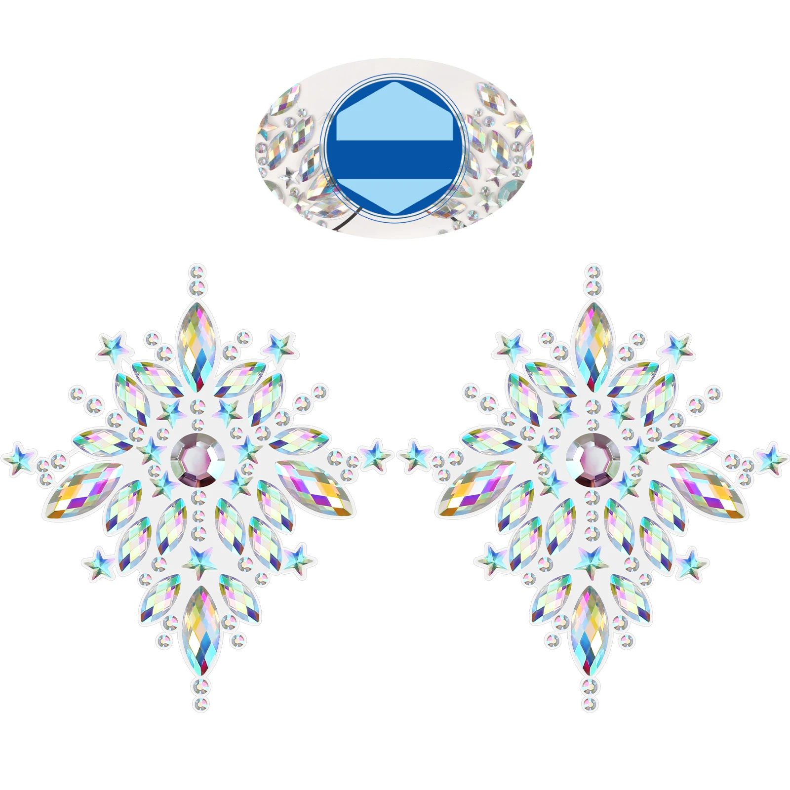 Adesivi con strass Corpo Gioielli per il viso Accessori per festival Gioielli da donna Gemme per il seno Tatuaggi Poker Party Cosplay