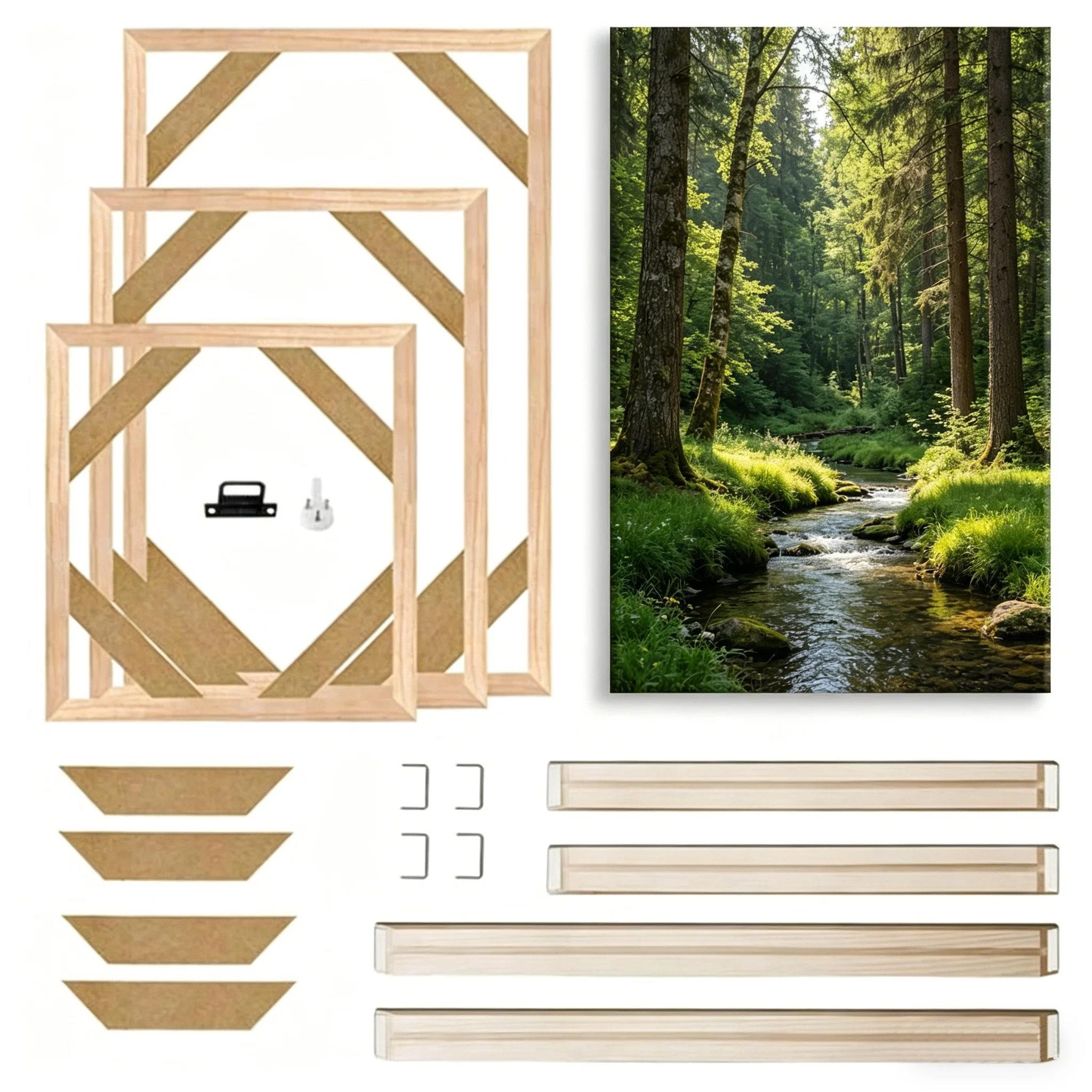 24 Different Sizes Modern Wood Canvas Frame Wooden Frames Photo Oil Painting Canvas Diamond Painting Frames Wood Wall Frame