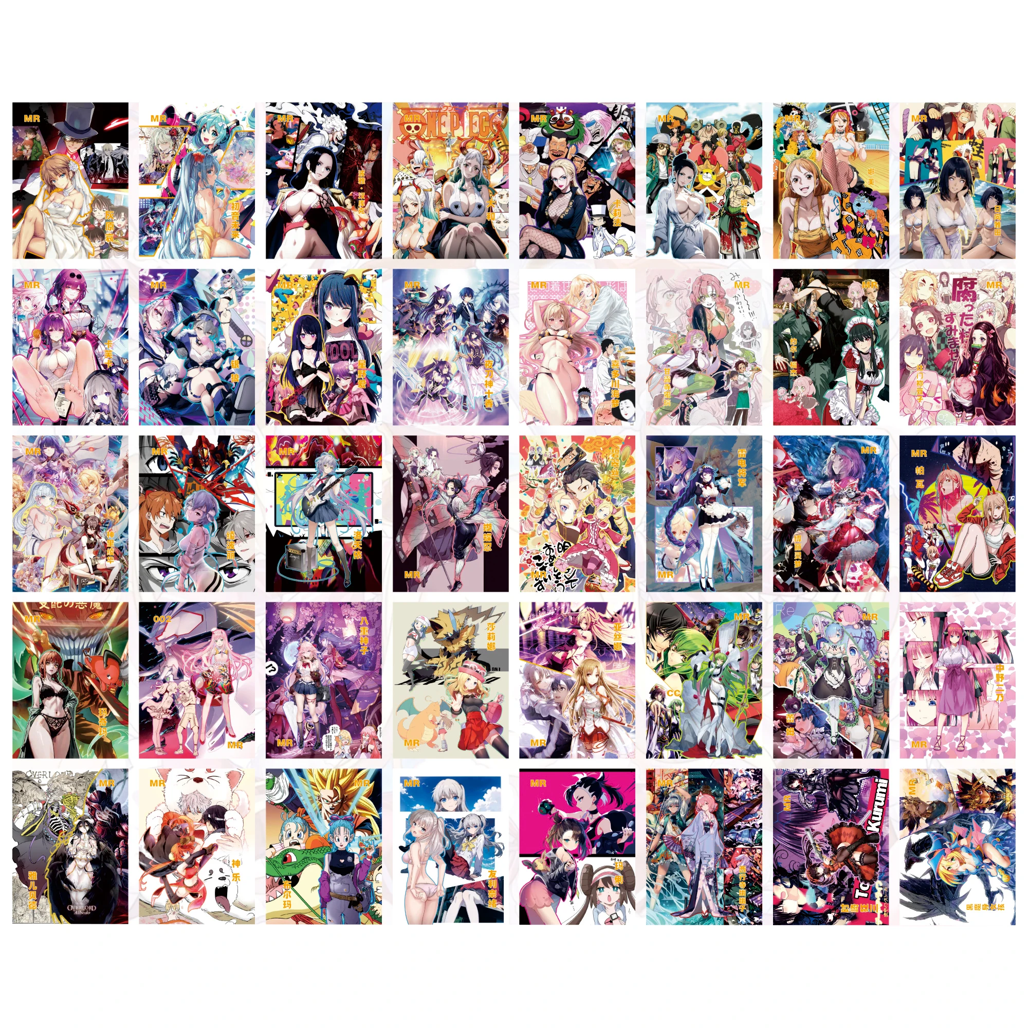 Diy 40Pcs/set Anime Girl Collectione Flash Card ONE PIECE Nami Hancock Yamato Kitagawa Marin Kamado Nezuko Gift Toy Game Cards