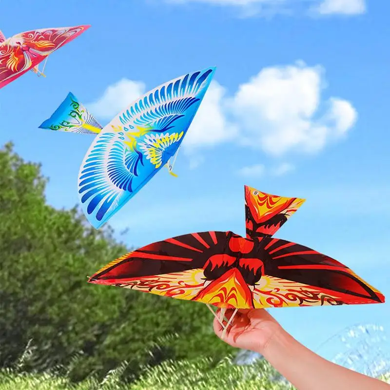 Elastic Band Flying Bird Flying Bird Funny Kite Educational Toys Bird Models Handmade Airplane Toys For Playground Lawn Outdoor