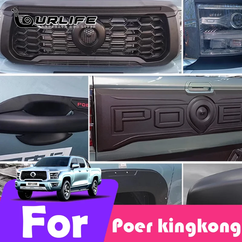 

For GMW Haval Poer Kingkong 2024 2025 Exquisite and beautiful car kit with all black color throughout the car