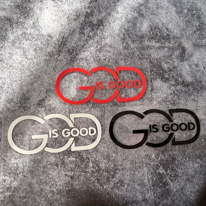 1PC "God Is Good" Sticker for Car & Motorcycle, Inspirational Text Design Decal for Vehicle Styling & Customization