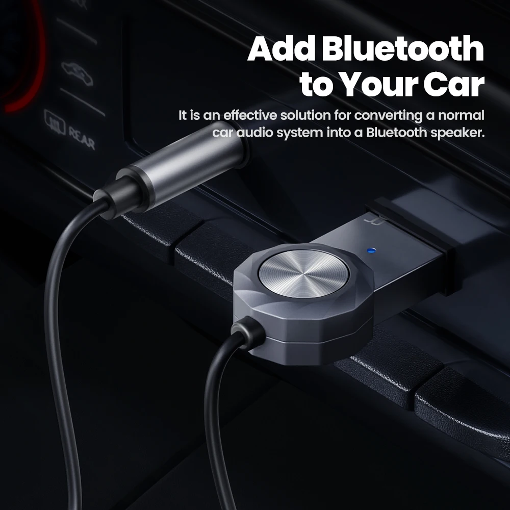 TOOCKI-Adaptador Aux Bluetooth, USB para Conector de 3,5mm, Car Audio, Música, Microfone, Bluetooth 5.1, Kit Mãos Lives, Transmissor