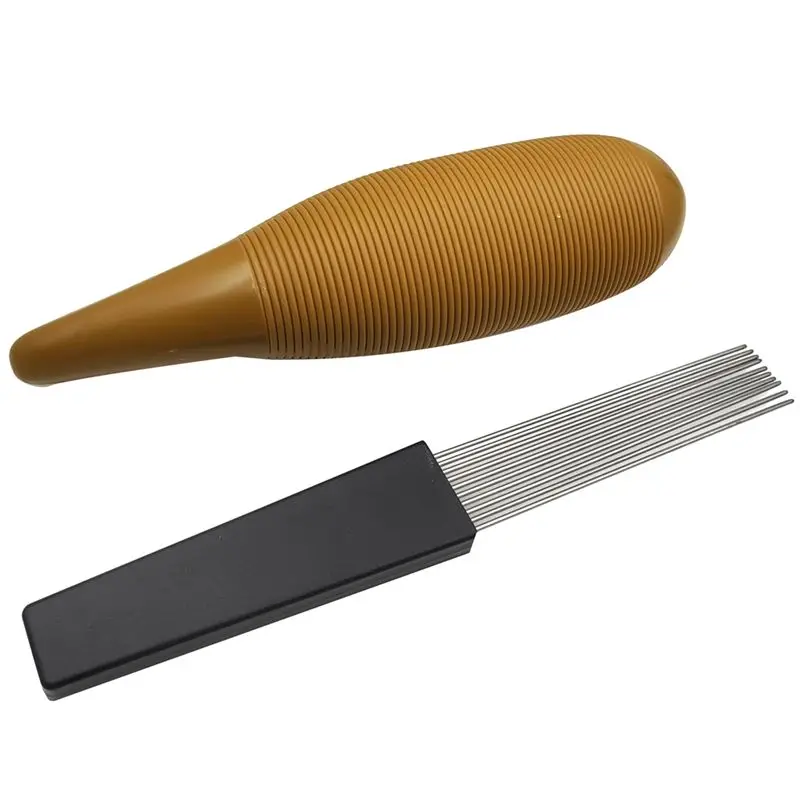 A89E-Guiro Instrument Fish Shaped Sand Drum Percussion Instrument With 1 Scraper Musical Training Tool