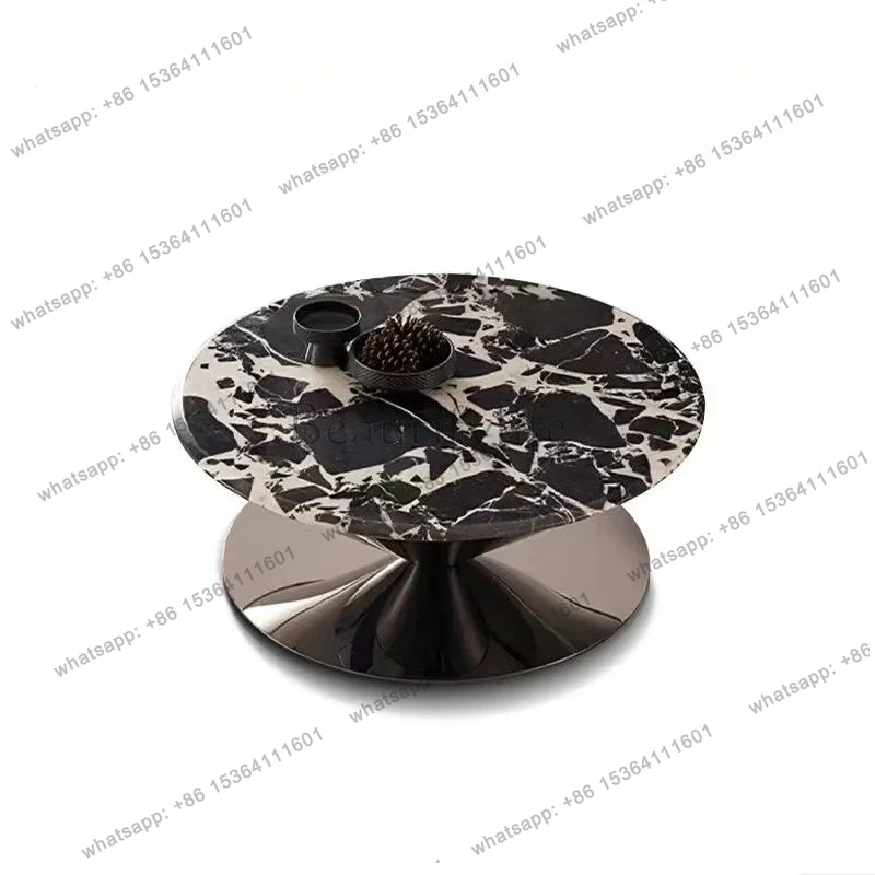 

Italian minimalist creative flying saucer coffee table living room bar cafe suspended luxury stone round coffee table
