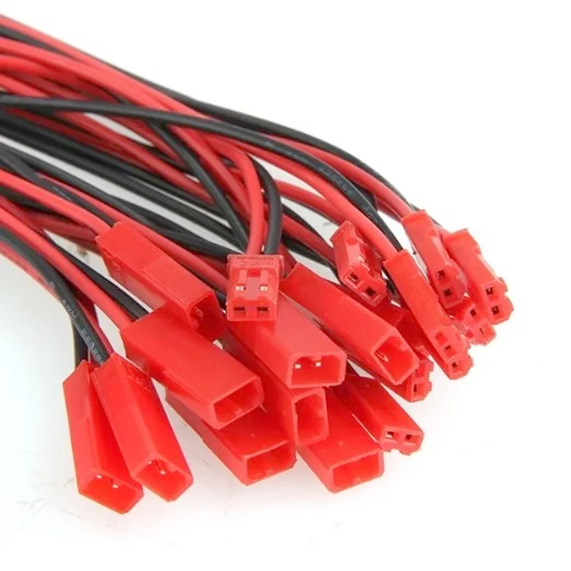 20Pairs 22 AWG JST موصل قابس 2 دبوس ذكر أنثى موصل قابس سلك كابل لشريط مصابيح LED RC اللعب محول البطارية #6