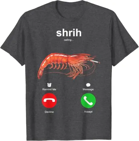Shrih Calling Smoking Shrimp Lustiges Meeresfrüchte-Meme-T-Shirt Y2k Meeresfrüchte-Liebhaber, Krebstier-Fans Persönlichkeits-Sarkasmus-Sprücher-T-Shirt – Detail 13