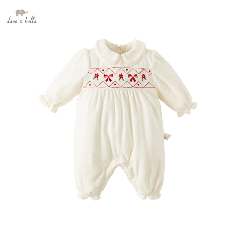 

Dave Bella Baby Rompers Beige Pattern Newborn Boy Girl Jumpsuits Outfit Winter Toddler Infant Overall Clothes DB4224444