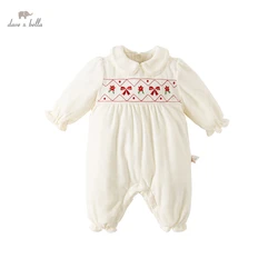 Dave Bella Baby Rompers Beige Pattern Newborn Boy Girl Jumpsuits Outfit Winter Toddler Infant Overall Clothes DB4224444