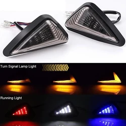 Motorcycle Triangle Flush Mount LED Turn Signal Light Indicator Universal 12V 10mm Blinker Light White Red Blue Amber DRL