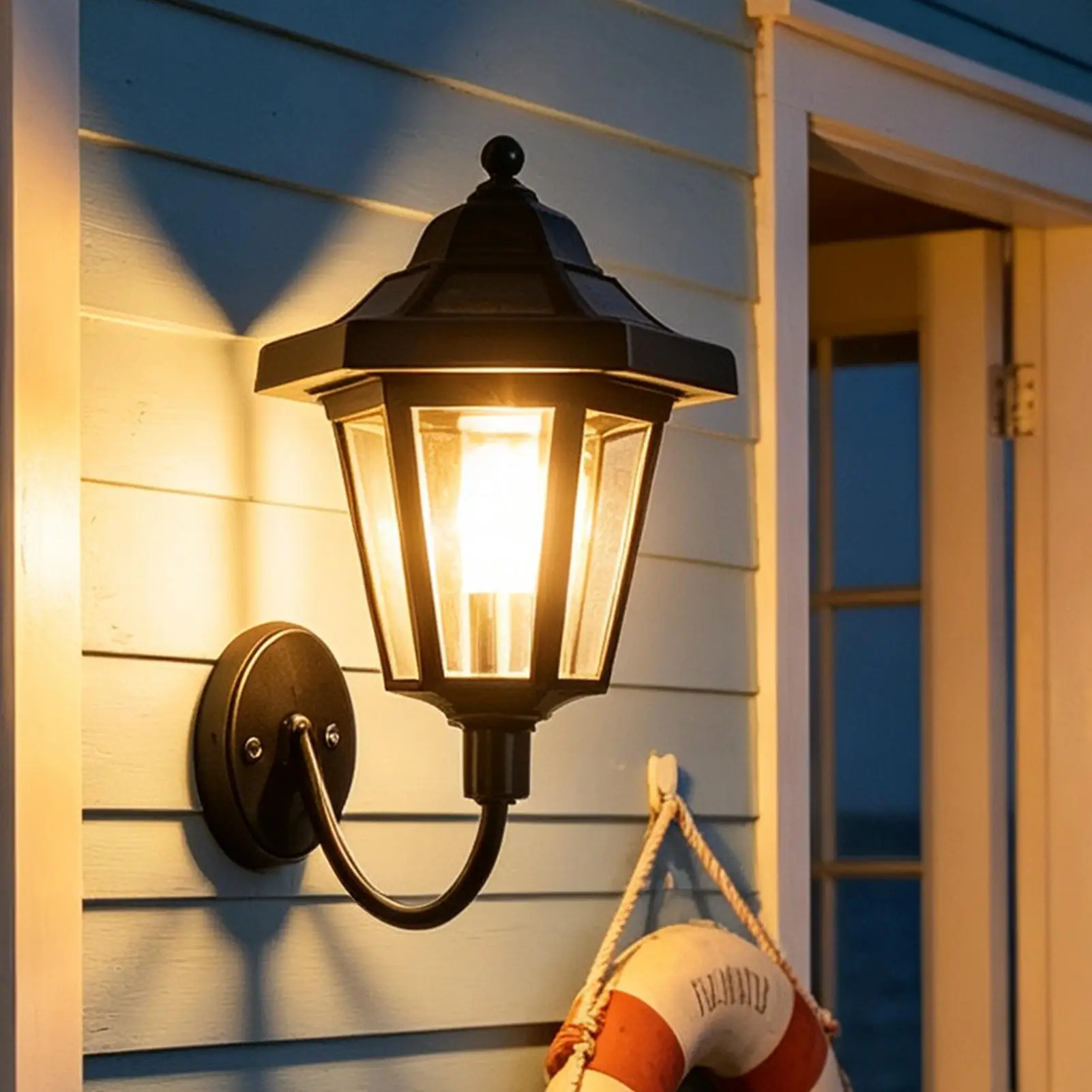 Solar Wall Lamp Outdoor Solar LED Light Waterproof Path Decoration Luminous Lighting Balcony Yard Garden Decoration Lights ﻿